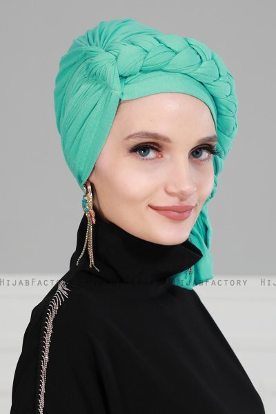 Theresa - Turbante Di Cotone Turchese - Ayse Turban