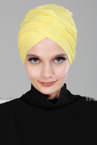 Fiona - Turbante Di Cotone Giallo - Ayse Turban