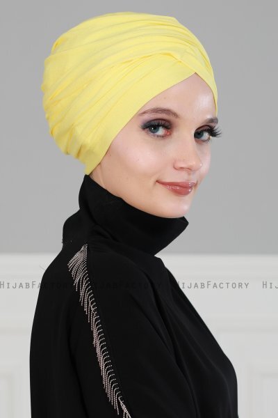 Fiona - Turbante Di Cotone Giallo - Ayse Turban