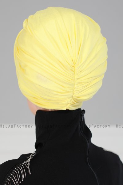Fiona - Turbante Di Cotone Giallo - Ayse Turban