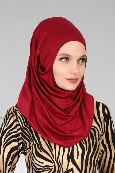 Wilda - Hijab Di Cotone Bordò