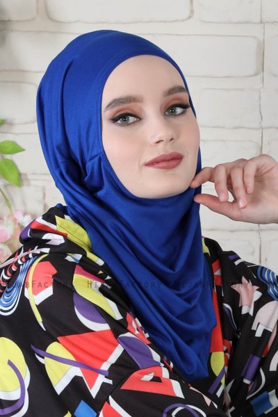 Wilda - Hijab Di Cotone Blu