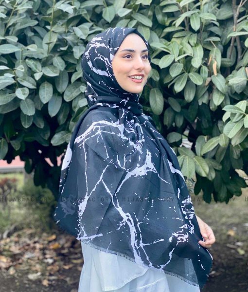 Benazir - Hijab Fantasia Di Cotone Nero