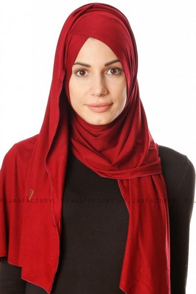Betul - Bordò 1X Jersey Hijab - Ecardin