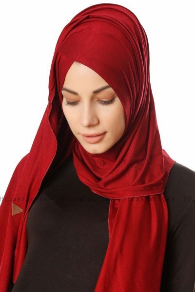 Betul - Bordò 1X Jersey Hijab - Ecardin
