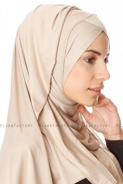 Betul - Taupe Chiaro 1X Jersey Hijab - Ecardin