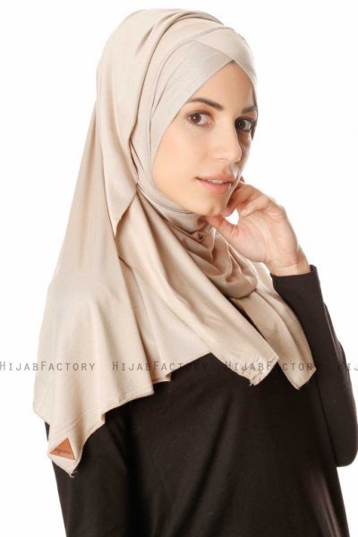 Betul - Taupe Chiaro 1X Jersey Hijab - Ecardin