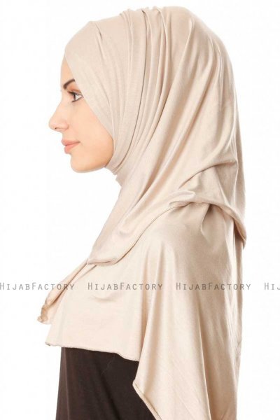 Betul - Taupe Chiaro 1X Jersey Hijab - Ecardin