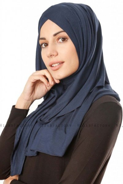 Betul - Blu Navy 1X Jersey Hijab - Ecardin