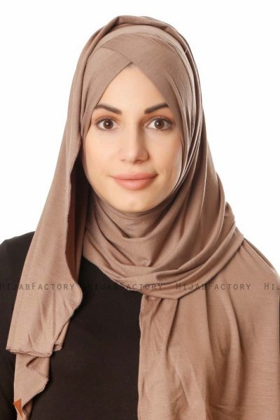 Betul - Taupe Scuro 1X Jersey Hijab - Ecardin