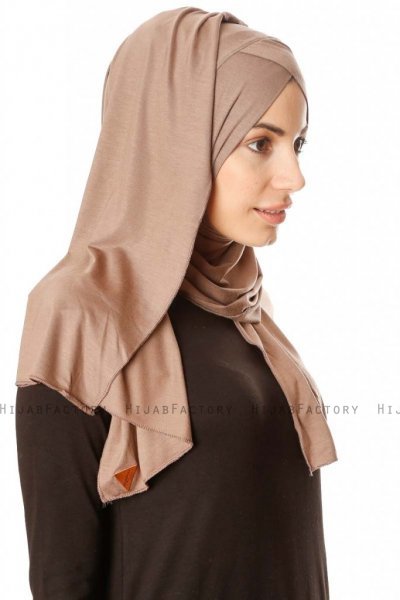 Betul - Taupe Scuro 1X Jersey Hijab - Ecardin