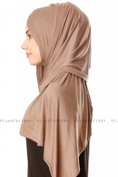 Betul - Taupe Scuro 1X Jersey Hijab - Ecardin