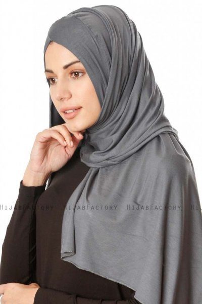 Betul - Grigio Scuro 1X Jersey Hijab - Ecardin