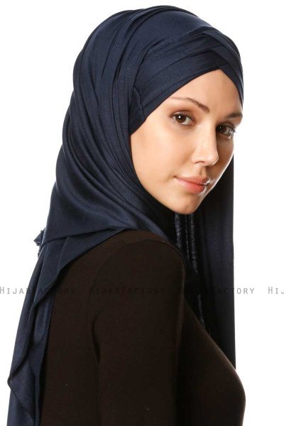 Cansu - Hijab 3X Jersey Blu Navy