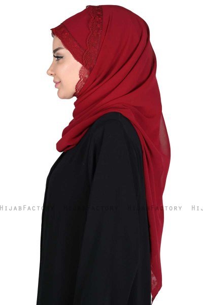 Carin - Hijab Chiffon Pratico Bordò