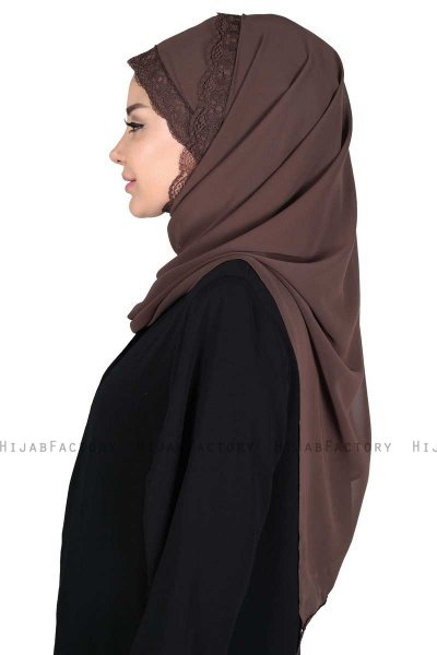 Carin - Hijab Chiffon Pratico Marrone