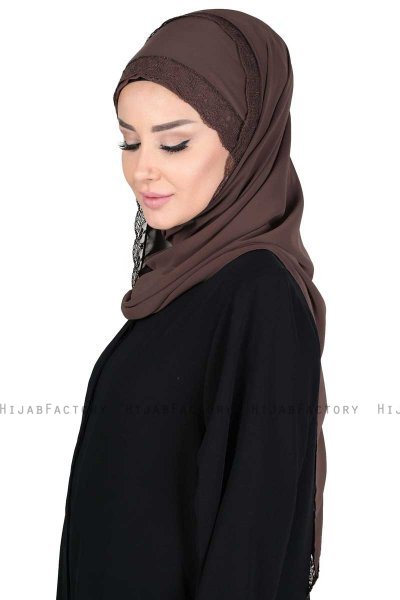 Carin - Hijab Chiffon Pratico Marrone