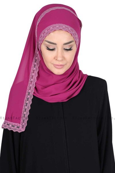 Carin - Hijab Chiffon Pratico Fucsia
