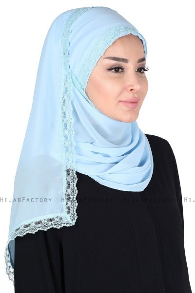 Carin - Hijab Chiffon Pratico Azzurro