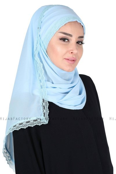 Carin - Hijab Chiffon Pratico Azzurro