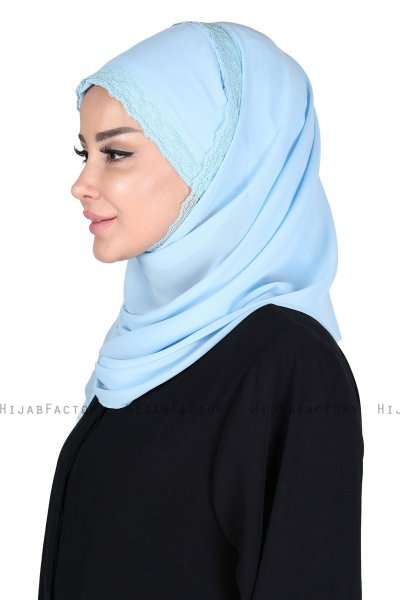 Carin - Hijab Chiffon Pratico Azzurro