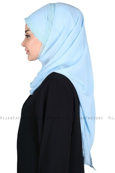 Carin - Hijab Chiffon Pratico Azzurro