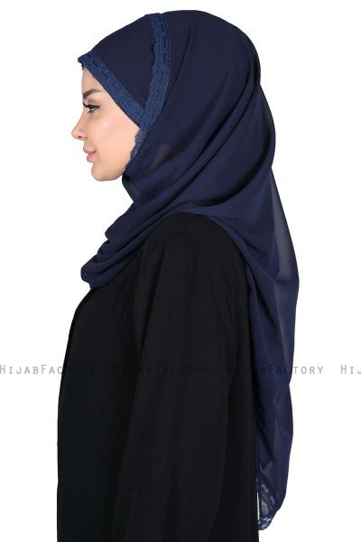 Carin - Hijab Chiffon Pratico Blu Navy