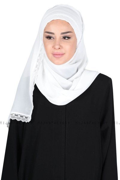 Carin - Hijab Chiffon Pratico Bianco Sporco
