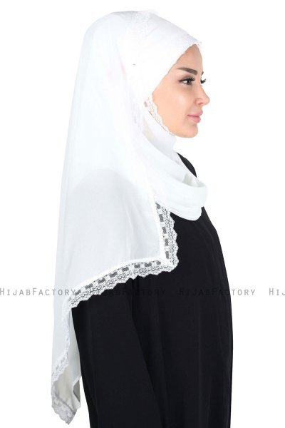 Carin - Hijab Chiffon Pratico Bianco Sporco