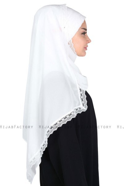 Carin - Hijab Chiffon Pratico Bianco Sporco