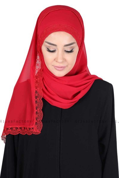 Carin - Hijab Chiffon Pratico Rosso