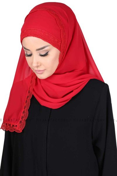 Carin - Hijab Chiffon Pratico Rosso