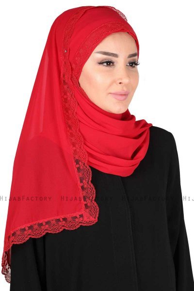 Carin - Hijab Chiffon Pratico Rosso