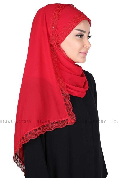 Carin - Hijab Chiffon Pratico Rosso