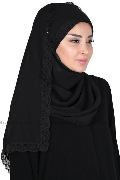 Carin - Hijab Chiffon Pratico Nero
