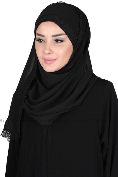 Carin - Hijab Chiffon Pratico Nero