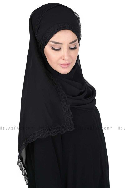 Carin - Hijab Chiffon Pratico Nero