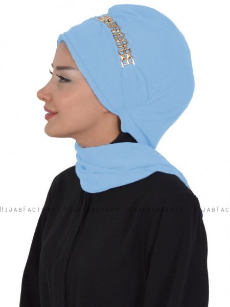 Carmen Ljusblå Instant One-Piece Praktisk Hijab Ayse Turban 325427-2