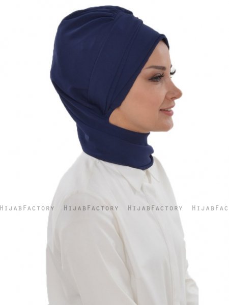 Carmen Marinblå Instant One-Piece Praktisk Hijab Ayse Turban 325423-3