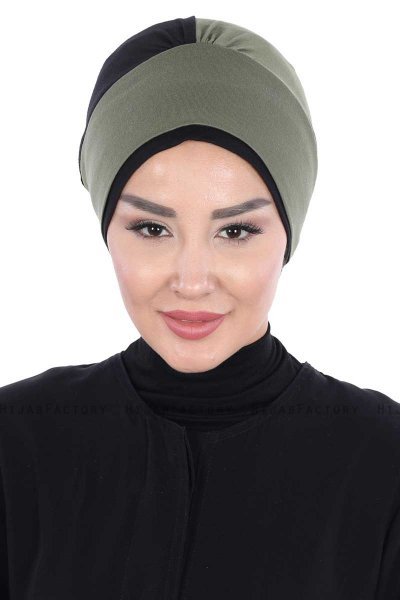Clara - Turbante Di Cotone Cachi & Nero