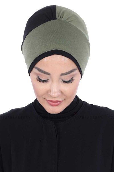 Clara - Turbante Di Cotone Cachi & Nero