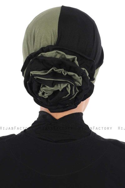 Clara - Turbante Di Cotone Cachi & Nero