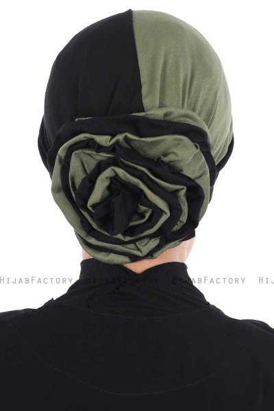 Clara - Turbante Di Cotone Nero & Cachi