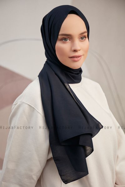 Silky Plain - Hijab Blu Navy