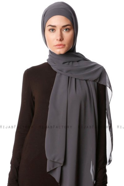 Derya - Hijab Pratico Chiffon Antracite