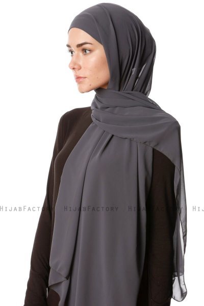 Derya - Hijab Pratico Chiffon Antracite