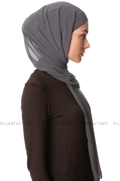 Derya - Hijab Pratico Chiffon Antracite