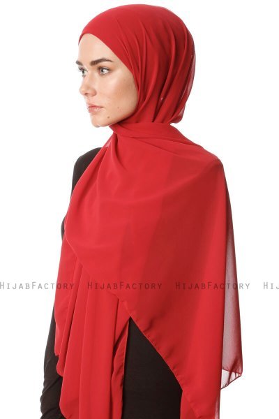 Derya - Hijab Pratico Chiffon Bordò