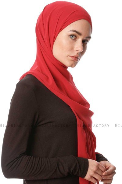 Derya - Hijab Pratico Chiffon Bordò