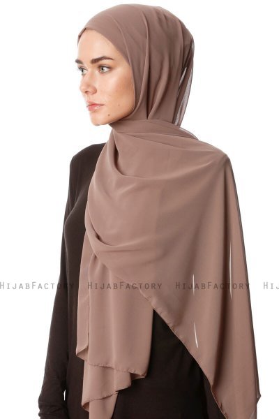 Derya - Hijab Pratico Chiffon Taupe Scuro